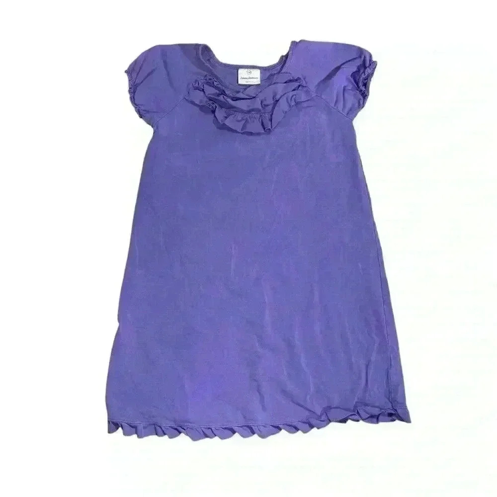 Hanna Andersson girls purple ruffled short sleeve dress Size 140 Girls Size 10‎